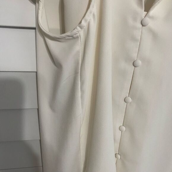 Women's Cream Ruffle Sleeve Top - Picture 6 of 7